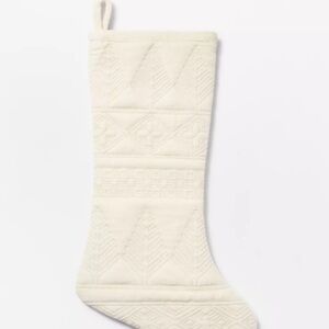 Cream Quilted Christmas Stockings
